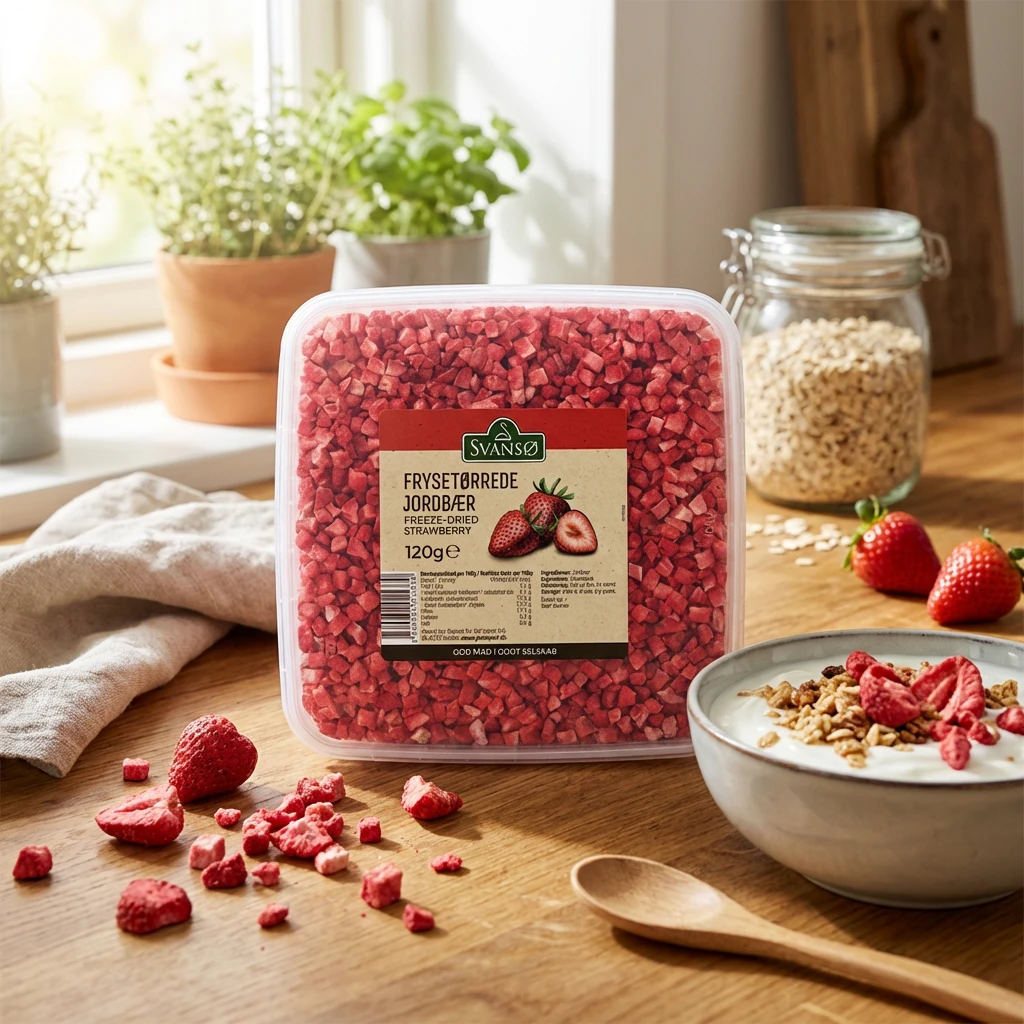 Jordbær Frysetørket BT 120 g 263400 by SVANSØ color Svart