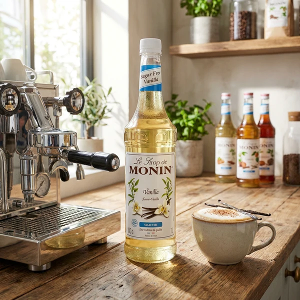Monin Sirup Vanilje, Sukkerfri (PET) 100 61336 by MONIN color Svart