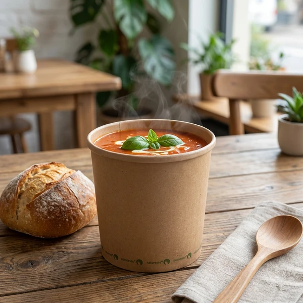 Pappbeger til suppe 950 ml Ø118 bionedbrytbart 25 stk. 117221 by Multiline color Bruin