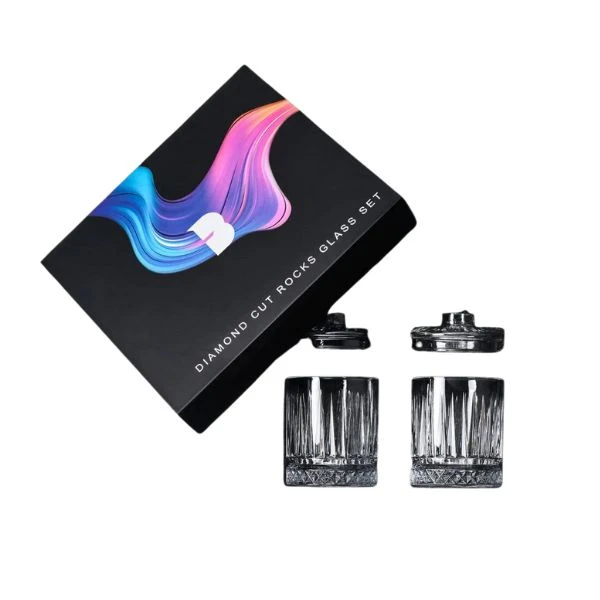 Flavour Blaster - Diamond Glass m/lokk 2 stk. GLASSWARE_ROCKS&LID_DIAMOND by Flavour Blaster color Svart