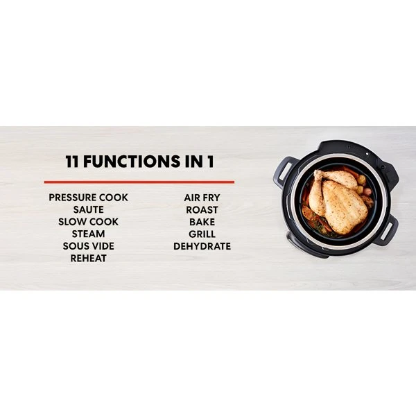 Instant Pot Pro Crisp 8 Multi Trykkoker og Airfryer 81-140-0027-01-EU by Instant po color Svart