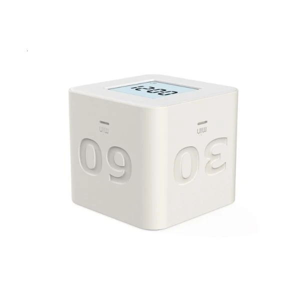 Kjøkkentimer og klokke Kub HOME 6x6x5,5 cm 144250 by SCANDINAVIAN HOME color Vit