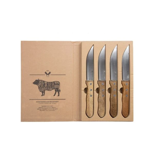 Grillkniver sett/4 By Bercato® 23,5 cm B60034 by SCANDINAVIAN HOME color Svart