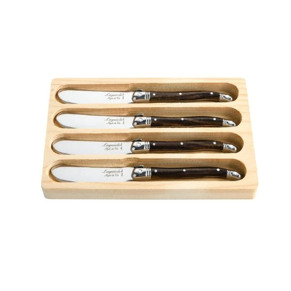 Smørkniv Laguiole Mørkt Tre SETT 4 SdV 530114 by STYLE DE VIE color Svart