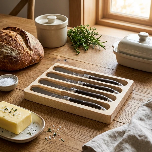 Smørkniv Laguiole Mørkt Tre SETT 4 SdV 530114 by STYLE DE VIE color Svart