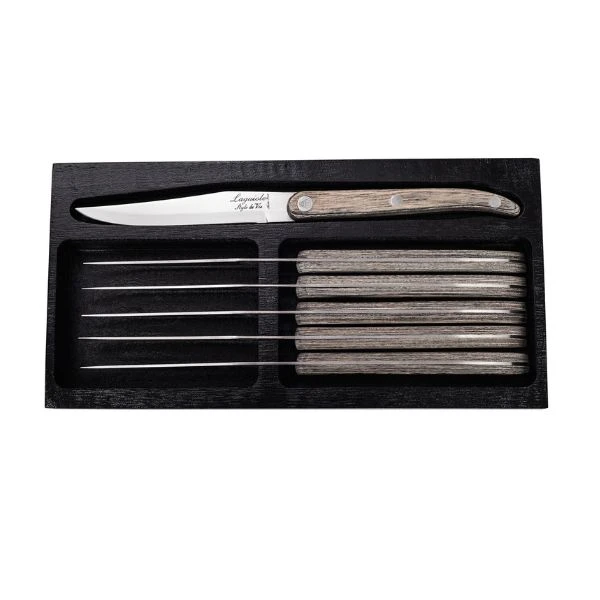 Grillkniver Laguiole Grå Pakka glatt SETT 6 SdV 530402 by STYLE DE VIE color Svart