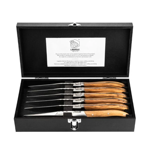 Grillkniver Laguiole Oliventre - Sett med 6 stk. SdV 530500 by STYLE DE VIE color Svart