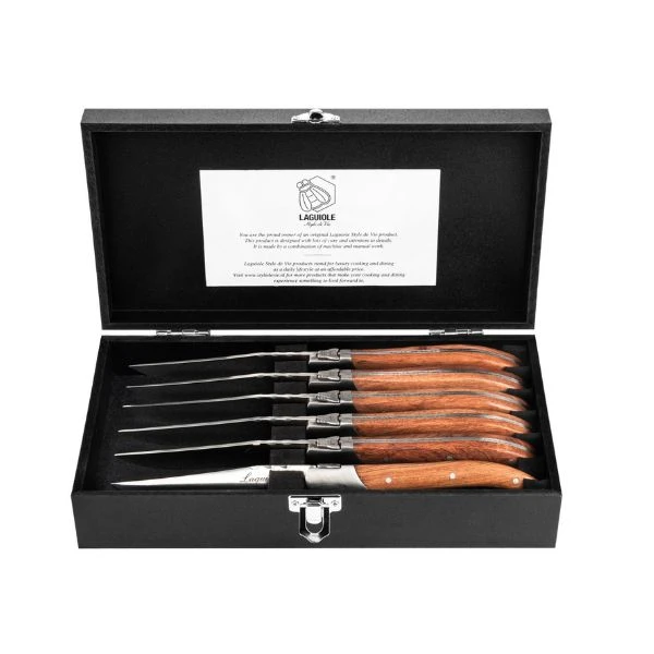 Grillkniver Laguiole Pakka Rose SETT 6 SdV 530502 by STYLE DE VIE color Svart