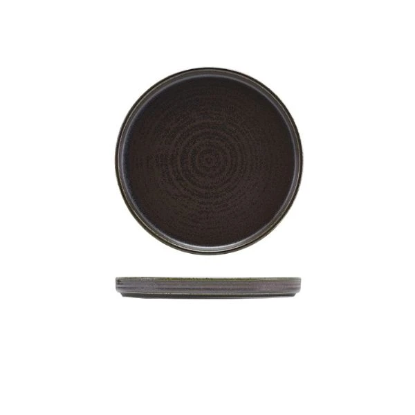 Cinder Sort Lav Presentasjonstallerken 21 cm – Terra LP-PBK21 by Genware color Svart