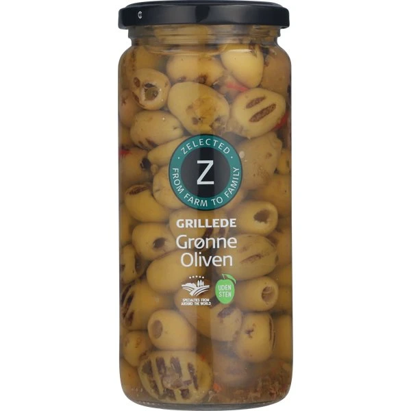 Grill. Grønne Oliven u/stein 500g Zelected 10786 by Zelected color Svart