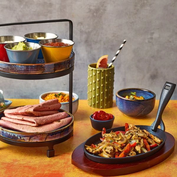 Mini støpejernsfat og bordskåner 25 x 16 cm 737-25 by Genware color Svart