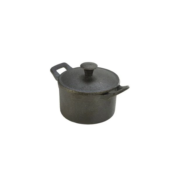 Mini Støpejernskasserolle 10 x 6 cm - 40 cl C106 by Genware color Svart