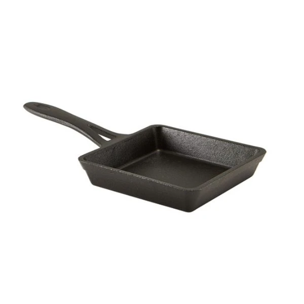 Mini Støpejernspanner 13 x 3 cm Firkantet C133 by Genware color Svart