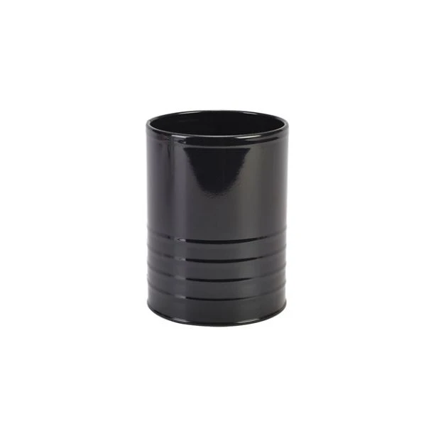 Galvanisert Stålboks 11cm Dia x 14.5cm Sort GSC11BK by Genware color Svart