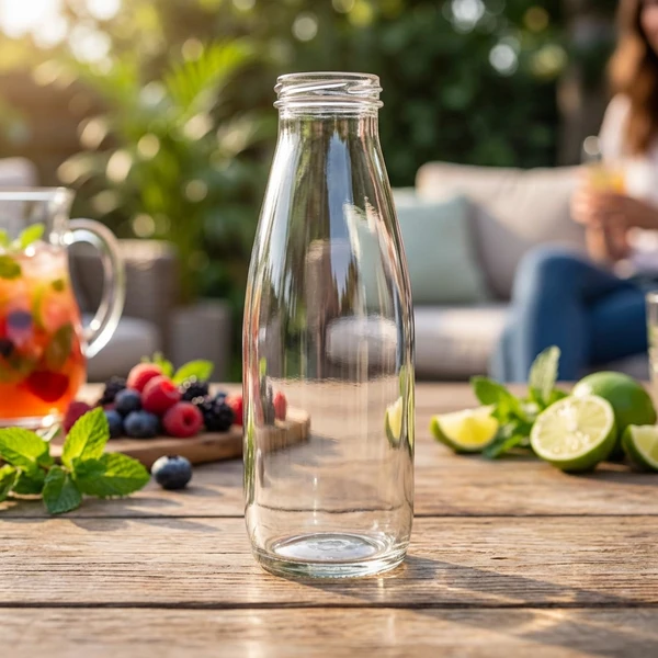 Mini glassflaske – til smoothie, drinker eller som vannkaraffel 50 cl MMB500 by Genware color Svart