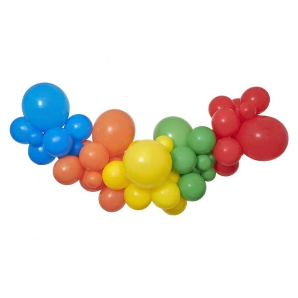 Ballonggirlander Gjør-det-selv Regnbue 65 ballonger + tape 31300 by Godan color Svart