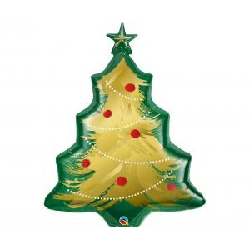 Folieballong 101 cm QL SHP Juletre gull 89972 by Godan color Svart