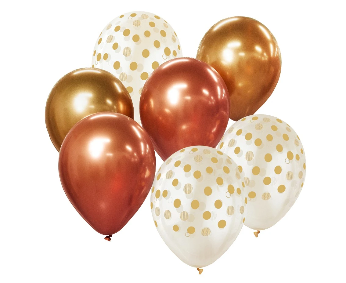 Ballongbukett B&C gull - kobber 7 stk BB-ZLM7 by Godan color Svart