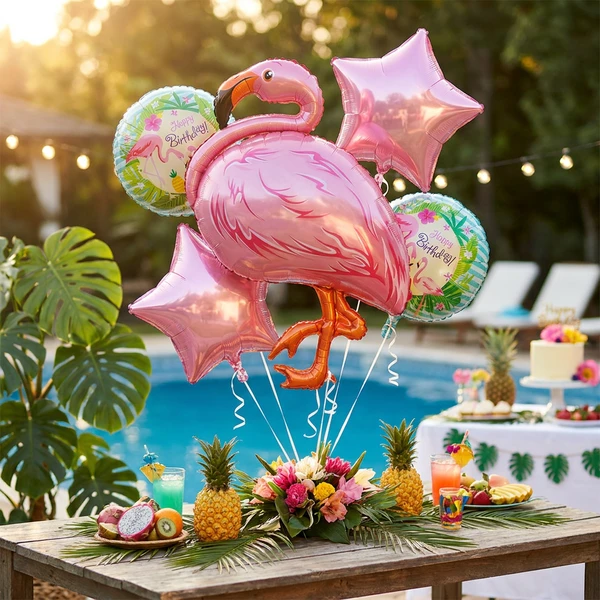 Folieballong - Flamingosett / 5 stk. BZ-HFLA by Godan color Svart