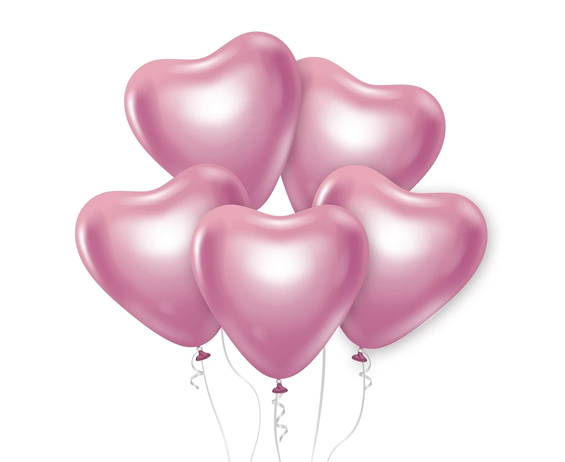 Ballonger Beauty&Charm Platin lyserosa hjerter 12"/6 stk. CB-S6LJ by Godan color Svart