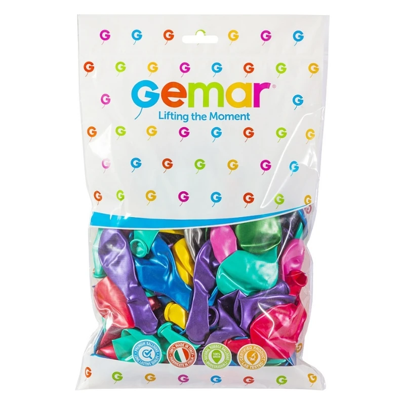 Ballong GM110 metall 12" flerfarget 100 stk. GM110/82 by Godan color Svart
