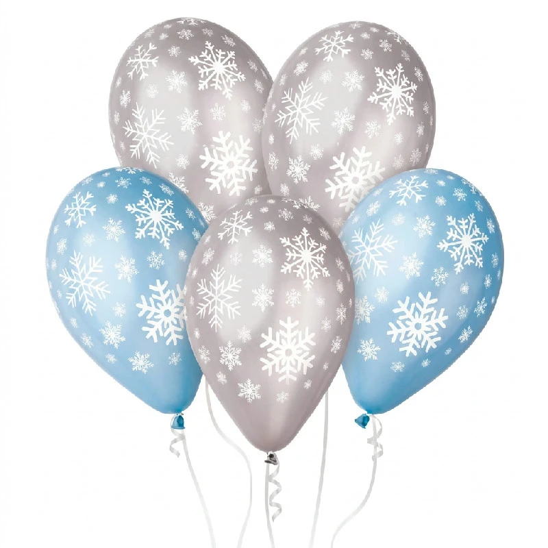 Ballonger "Snefnugg" metallisk - 30 cm / 5 stk. GMS110/P141 by Godan color Svart