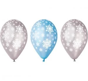 Ballonger "Snefnugg" metallisk - 30 cm / 5 stk. GMS110/P141 by Godan color Svart