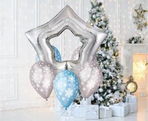 Ballonger "Snefnugg" metallisk - 30 cm / 5 stk. GMS110/P141 by Godan color Svart