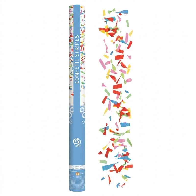 Konfettikanon Mix papir assortert 80 cm JC-KPMX80 by Godan color Svart