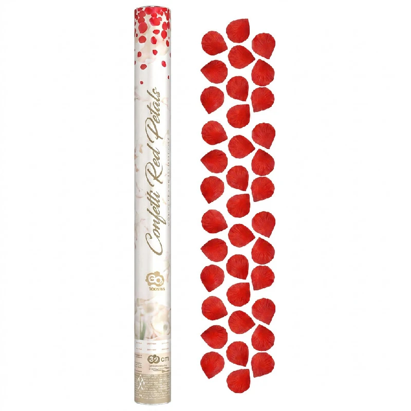 Konfettikanon med roseblader tekstil rød / 60 cm JC-KPPC60 by Godan color Svart