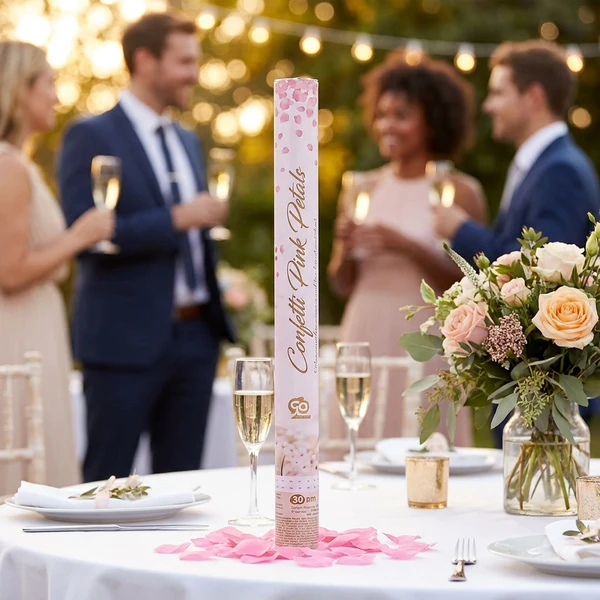 Konfettikanon - rosenblader rosa tekstil / 60 cm JC-KPPR60 by Godan color Svart