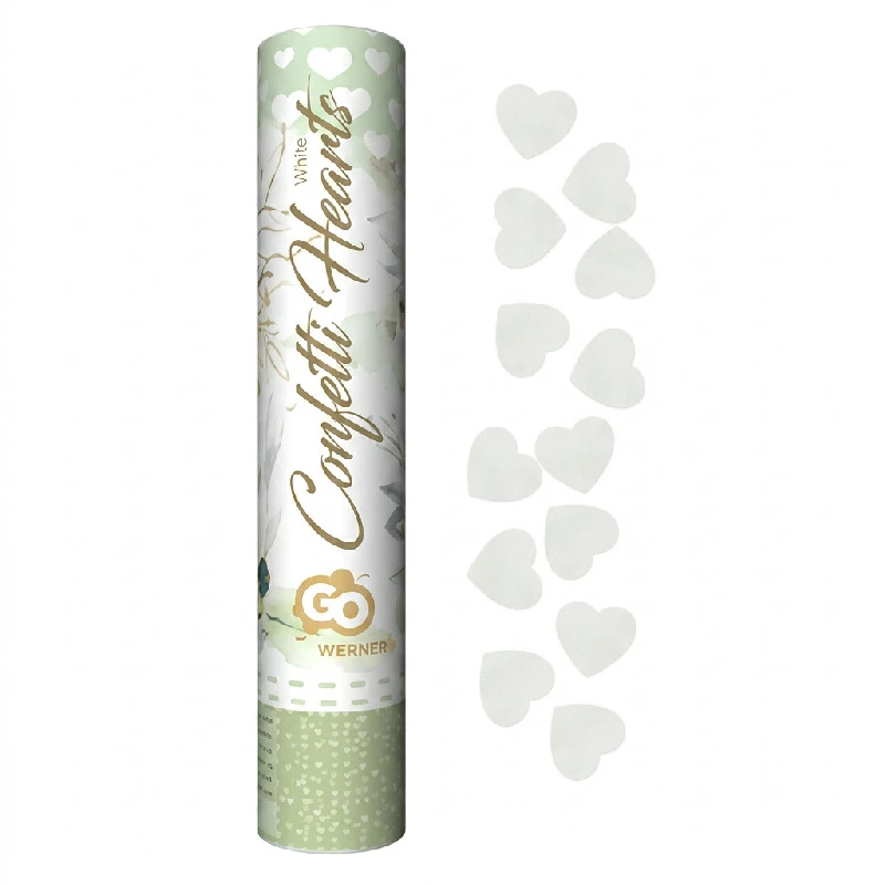 Konfettikanon Hjerter papir hvit 30 cm KP-BS30 by Godan color Svart