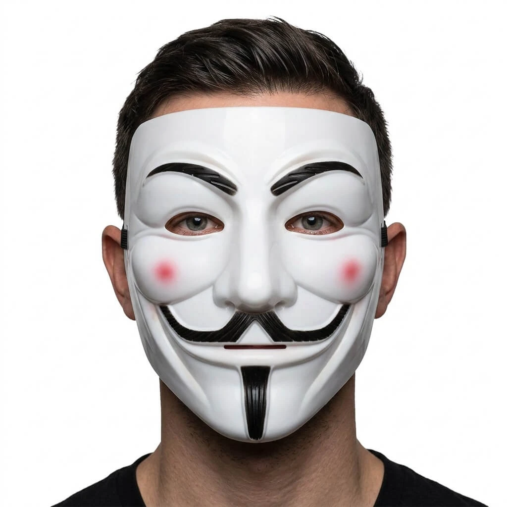 Anonymous Kostymemaske - Hvit Plast MPROT-YH by Godan color Svart