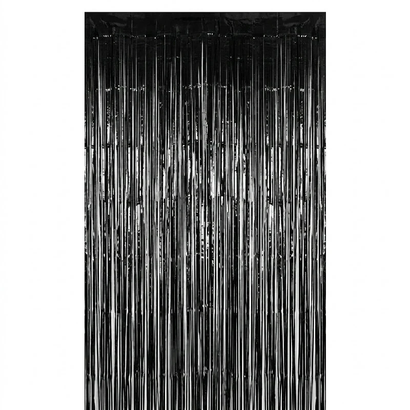 Frynsedørgardin svart 90x240 cm PF-KDCN by Godan color Svart