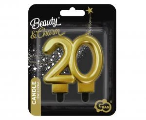 B&C nummerlys - 20 guldmetallic 80 cm PF-SCZ20 by Godan color Svart