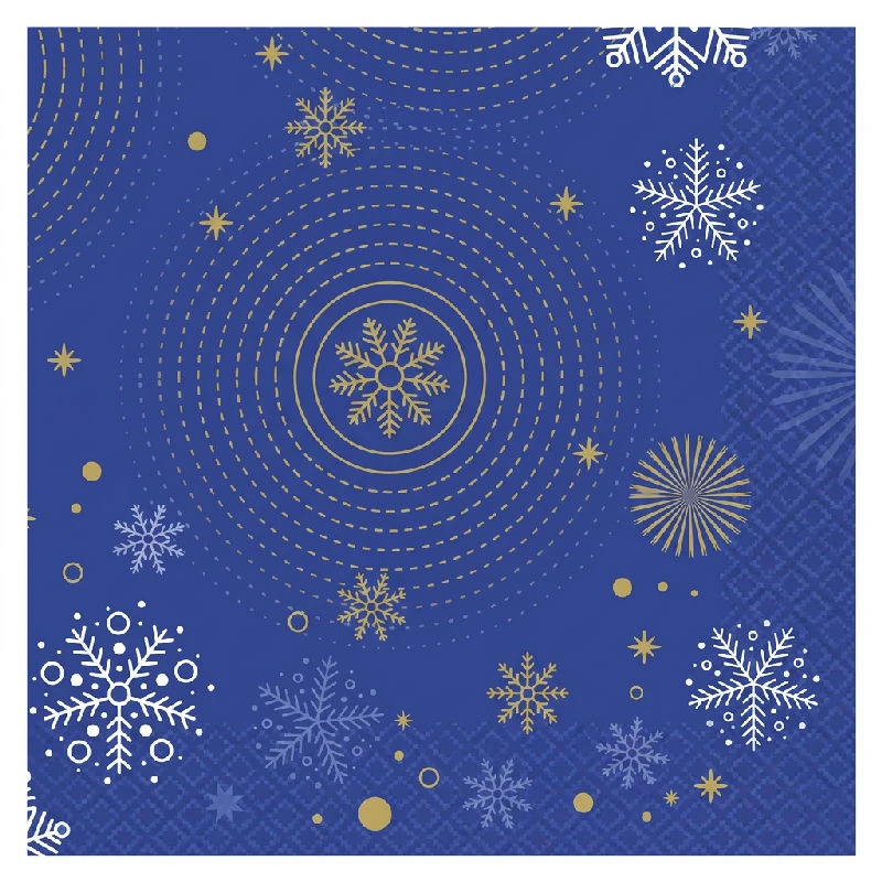 Papirservietter Navy Blå snøfnugg 33x33 cm - 20 stk. PG-SNBS by Godan color Svart