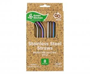 Rustfrie stålsugerør i assorterte farger, 4 rette, 4 bøyde & 2 børster RM-MPZ8 by Godan color Svart