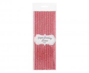 Papirsugerør rød chevron 6x197 mm / 24 stk. RP-CS24 by Godan color Svart