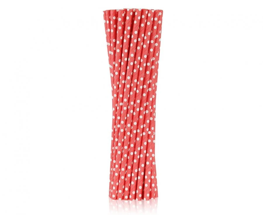 Papirsugerør rød med prikker 6x197 mm / 250 stk RP-CZGR by Godan color Svart
