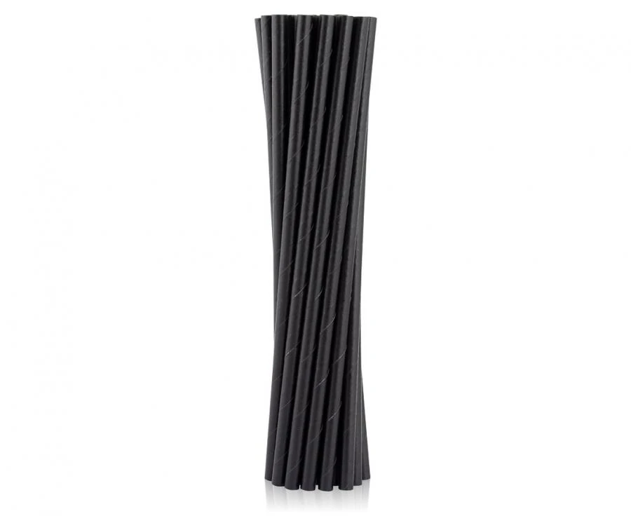 Papirsugerør sort 8x252 mm / 200 stk. RP-CZSH by Godan color Svart