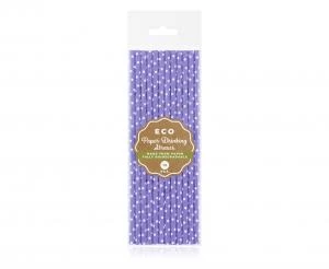 Papirsugerør lilla med hvite prikker 6x197 mm / 12 stk RP-FG12 by Godan color Svart