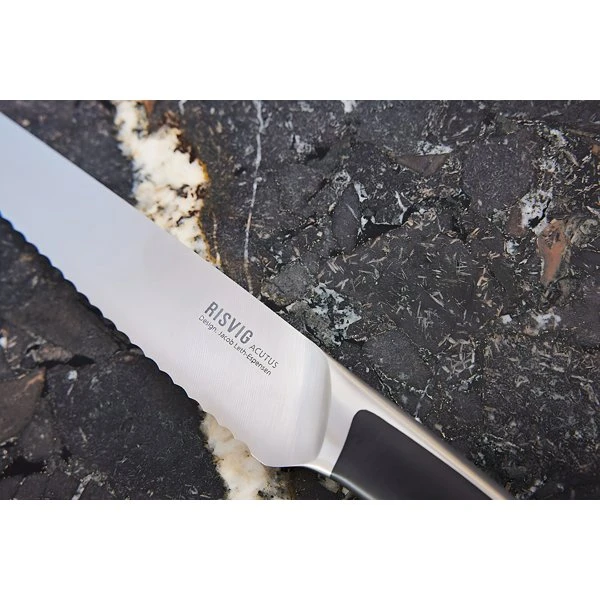 Brødkniv 18 cm - RISVIG Acutus 400005 by RISVIG color Silver/svart