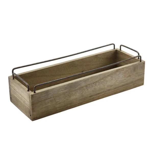 Industriell Trekasse til Borddekking & Oppbevaring 34 x 12 x 9cm TRW220 by Genware color Svart