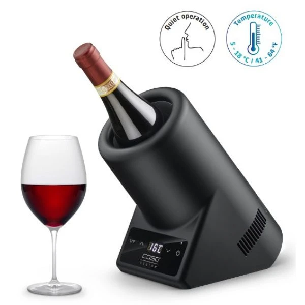Caso WineCase One Rund Sort Vinkjøler Ø9cm CS615 by CASO color Svart