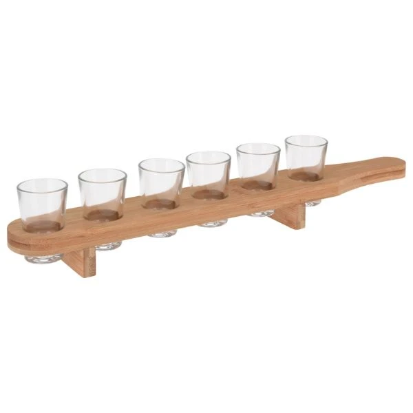 Shotglass-sett 7 stk med trebrett CD1002810 by Koop color Helder