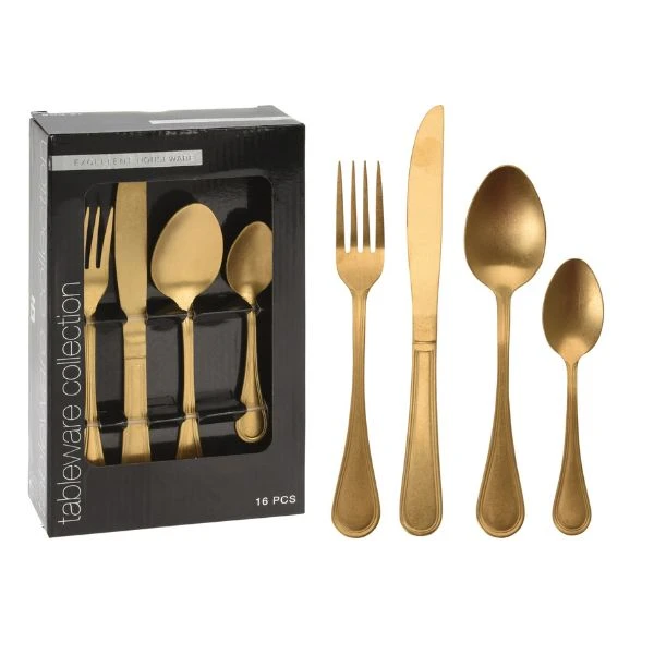 Bestikksett 16 deler antikk gull CC4100750 by Koop color Antiek goud