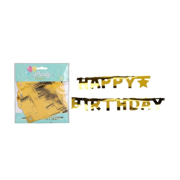 Flaggrekke med teksten "Happy Birthday" 491009350 by Koop color Svart