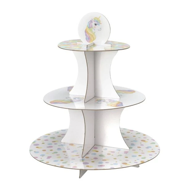 Unicorn kakestativ i 3 etasjer papp 491020200 by Koop color Svart