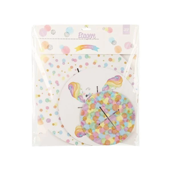 Unicorn kakestativ i 3 etasjer papp 491020200 by Koop color Svart