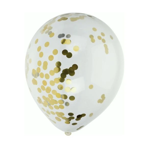 Ballonger med konfetti 8 stk gull 491020220 by Koop color Goud